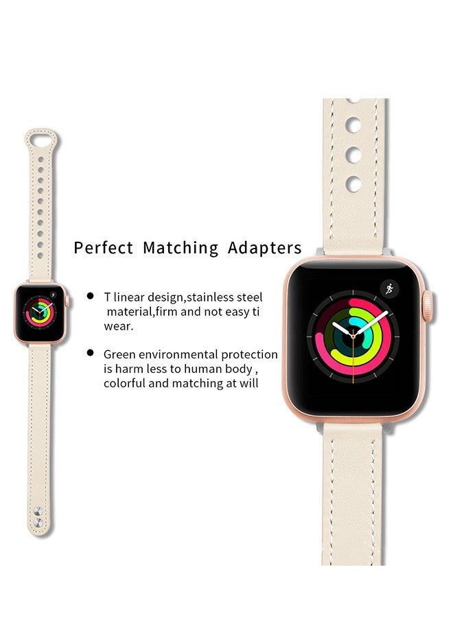 Nova future Leather Slim Replacement Apple Watch Band 38mm 40mm 41mm Thin Wrist Strap Compatible with iWatch Ultra 2 SE Series 10 9 8 7 6 5 4 3 2 1 Everyday Wear Gift - Image 4