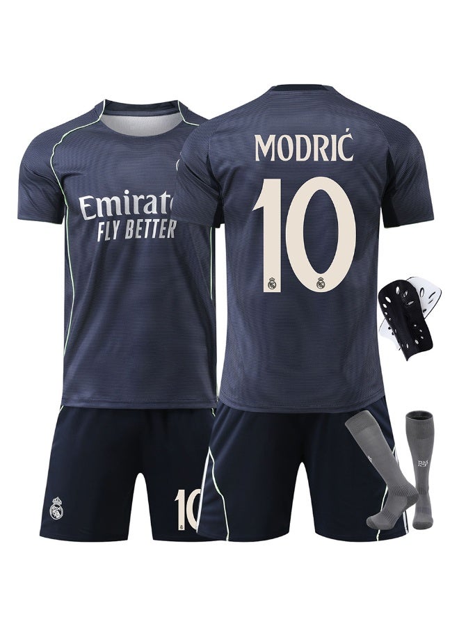 ريال مدريد 2025-2026 ريال مدريد لكرة القدم موحدة #10 مودريتش كرة القدم جيرسي السراويل الجوارب مجموعة معدات واقية حجم الأطفال وحجم الكبار ، هدية للجماهير والأصدقاء - Image 1