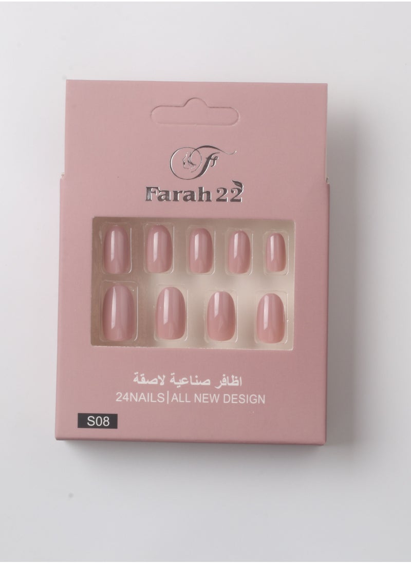 فرح 22 أظافر صناعية لاصقة غير لامعة من 24 قطعة  - Image 1
