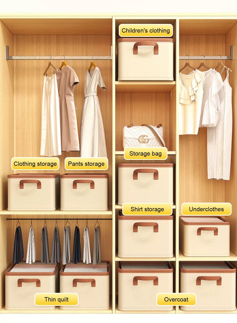 HomarKet 3pcs Wardrobe Clothes Organizer Foldable Closet Storage Organizer for Clothes Jeans Washable Closet Storage Boxes with Carrying Handles Cube Storage Bin for Home Bedroom Office  - Image 5