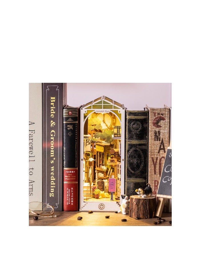 Robotime Rolife Sunshine Town Book Nook Shelf Insert TGB02, Assembly Brain Teaser 3D Wooden Puzzle DIY Build Model Crafts Kits, Unique Home Decor Birthday Gifts for Teens & Adults - Image 4