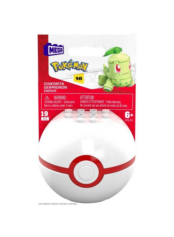 Mega Brands Mega Pokemon Chikorita Building Set with 19 Compatible Bricks and Pieces and Poke Ball, Toy Gift Set for Ages 6 and up  - Image 5