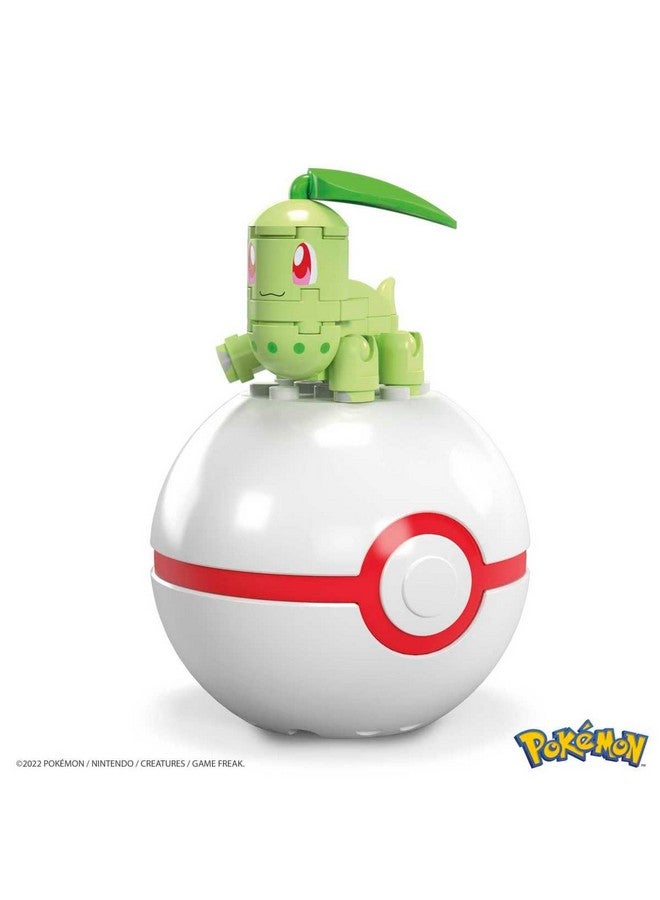 Mega Brands Mega Pokemon Chikorita Building Set with 19 Compatible Bricks and Pieces and Poke Ball, Toy Gift Set for Ages 6 and up  - Image 3
