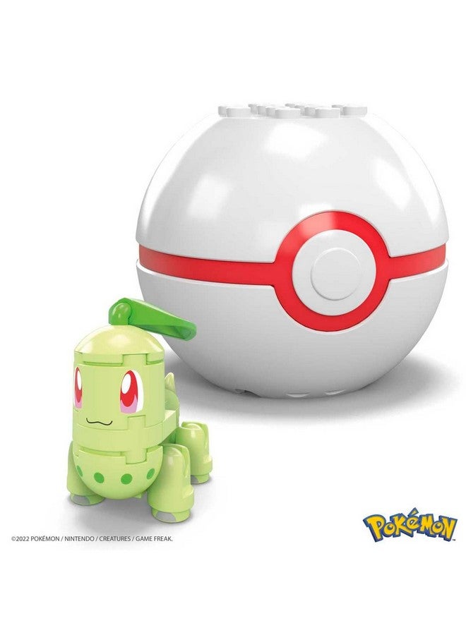 Mega Brands Mega Pokemon Chikorita Building Set with 19 Compatible Bricks and Pieces and Poke Ball, Toy Gift Set for Ages 6 and up  - Image 2
