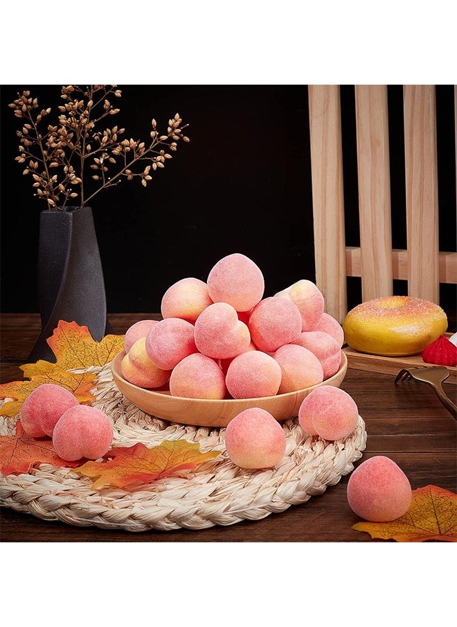 HS 30PCS Mini 1.2 Inch Artificial Fruit Peach Simulation Peach Realistic Fake Fruit Peach For Floral Arrangements Home Decor Home Kitchen Party Photography Prop Food Toy  - Image 5