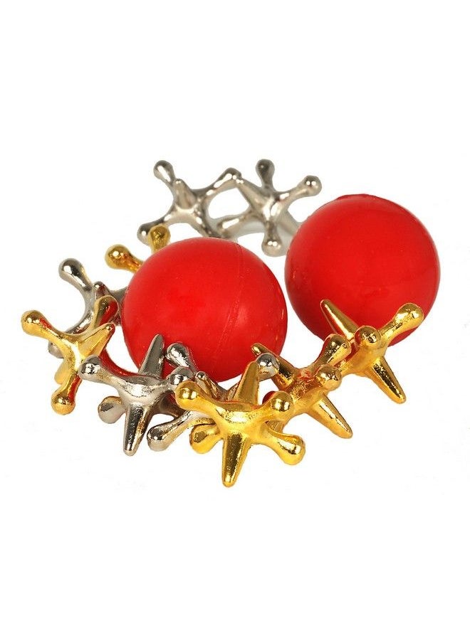 WE Games Metal Jacks Game Retro Game With 2 Sets Of Metal Jacks And Ball In Keepsake Wooden Box Nostalgic Toy Set For Kids And Adults Old Fashioned Floor Games Jacks And Ball Travel Game Set  - Image 4
