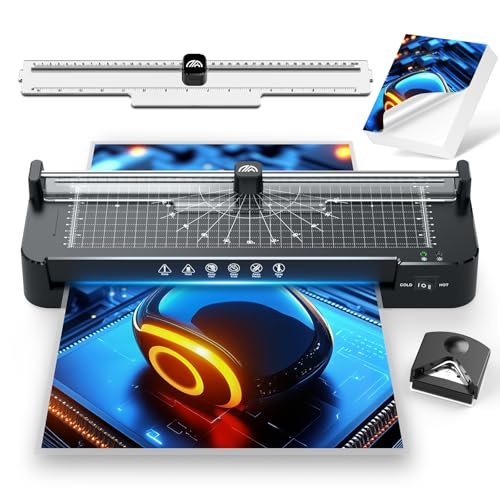 kejector 13in Laminator Machine with Paper Trimmer + 50pcs Sheets + Corner Rounder, Dual Hot/Cold Mode | Anti-Jam Technology | 90s Fast Preheat for A3/A4/A5/A6 Home Office School Use - Image 1