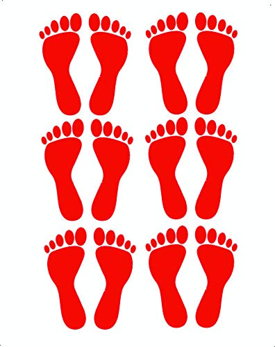 Techgifti™ Religious Laxmi Charan paduka Sticker, Floor Sticker for Diwali Navratri Occasion Pack of 6 - Image 1