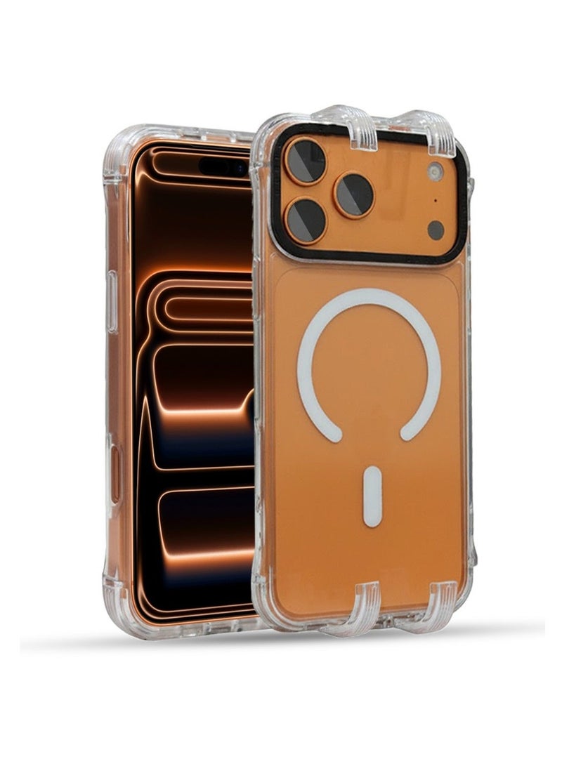 Techie iPhone 17 Pro Max MagSafe Clear Case with Built-in Hidden Foldable Edge Bracket Stand Holder - Shockproof TPU + PC Hard Back Acrylic, Anti-Yellowing Bumper Case - Image 2