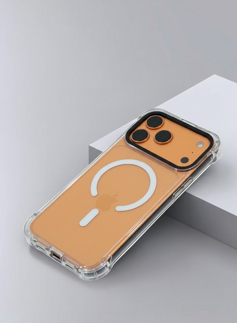 Techie iPhone 17 Pro Max MagSafe Clear Case with Built-in Hidden Foldable Edge Bracket Stand Holder - Shockproof TPU + PC Hard Back Acrylic, Anti-Yellowing Bumper Case - Image 3