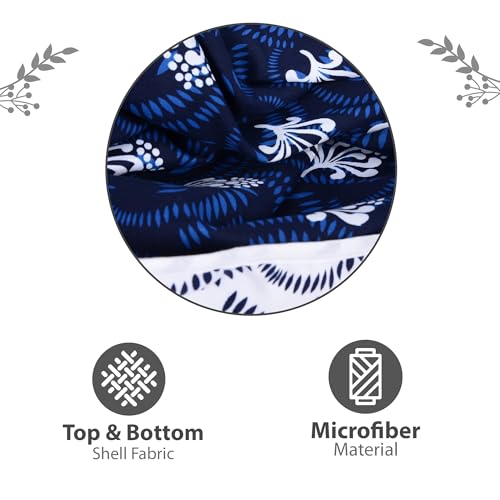 Divine Casa 120 GSM Polyester Blanket Single Bed Reversible Lightweight Sofa Throw Blanket for Winter Dohar Set of 2 - Blue and White - Image 5