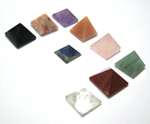 crystalmiracle Lot of 9 Multi Crystal Loose Mini Pyramids Bagua Vaastu Crystal Healing Wellness Psychic Energy Feng Shui Reiki Positive Energy Home Office Gift Gemstone Metaphysical - Image 3