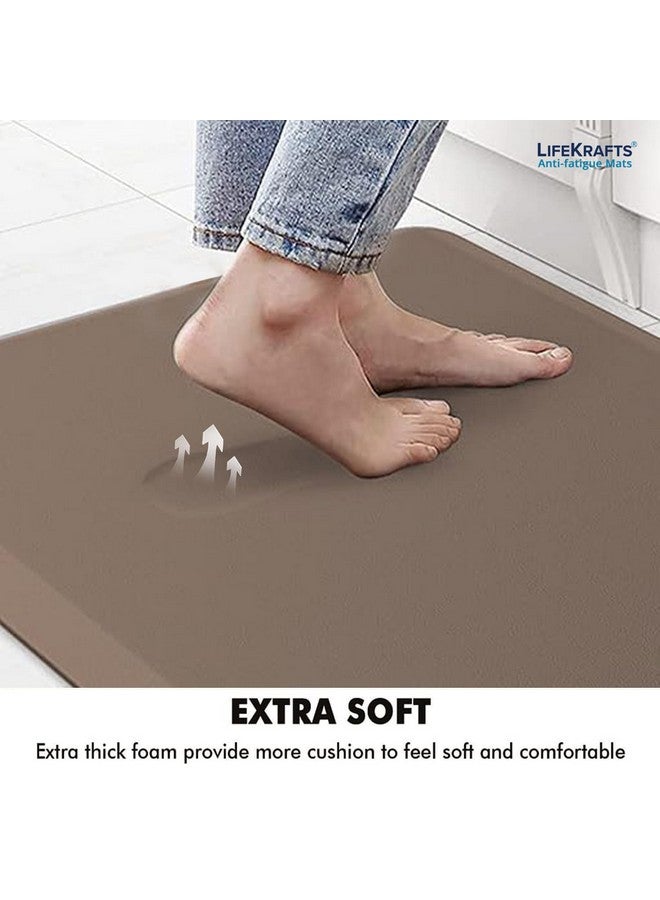 Lifekrafts New Anti Fatigue Floor Mat Thick Perfect Kitchen Mat, Standing Desk Mat. Comfort at Home, Office, Garage 82x52x1.8cms (Dark Brown) - Image 3
