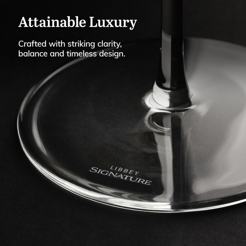 Libbey Signature Kentfield All Purpose Wine Glasses Set of 4, Red and White Long Stem Wine Glasses, Curvature Wine Glass Gift Set for All Occasions - Image 4