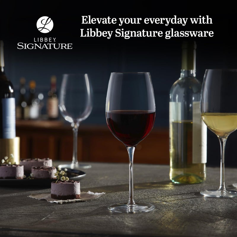 Libbey Signature Kentfield All Purpose Wine Glasses Set of 4, Red and White Long Stem Wine Glasses, Curvature Wine Glass Gift Set for All Occasions - Image 2