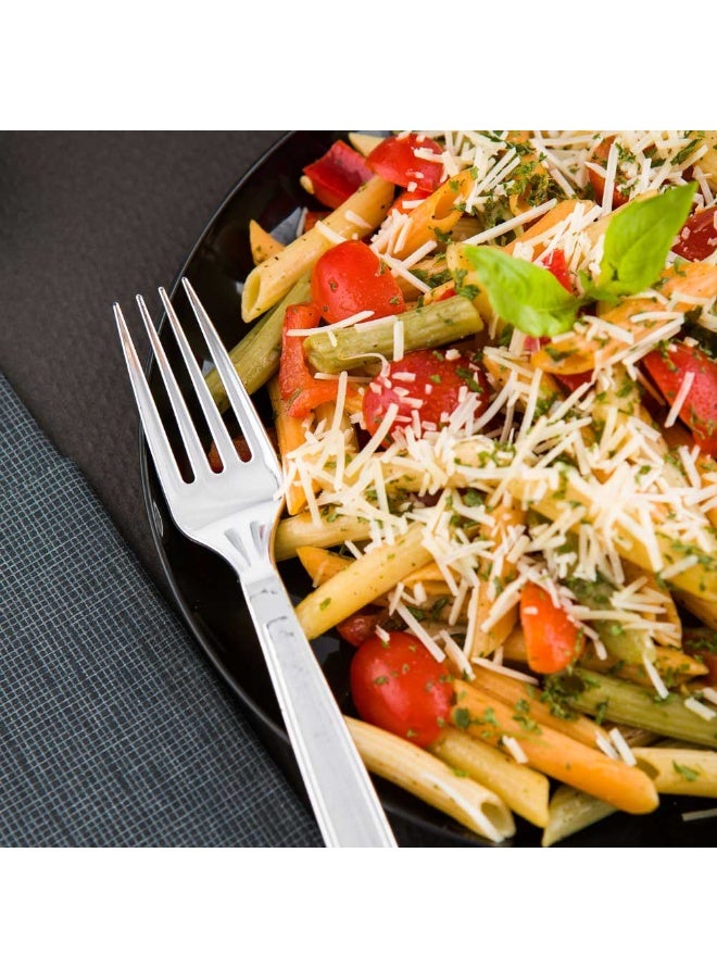 Restaurantware شوكة فضية قابلة للتصرف بطول 7 بوصات من أرجنتو، 250 قطعة من أدوات المائدة البلاستيكية القابلة لإعادة التدوير - مقاومة للكسر، لجميع أنواع الوجبات، شوكات بلاستيكية فضية - Image 3