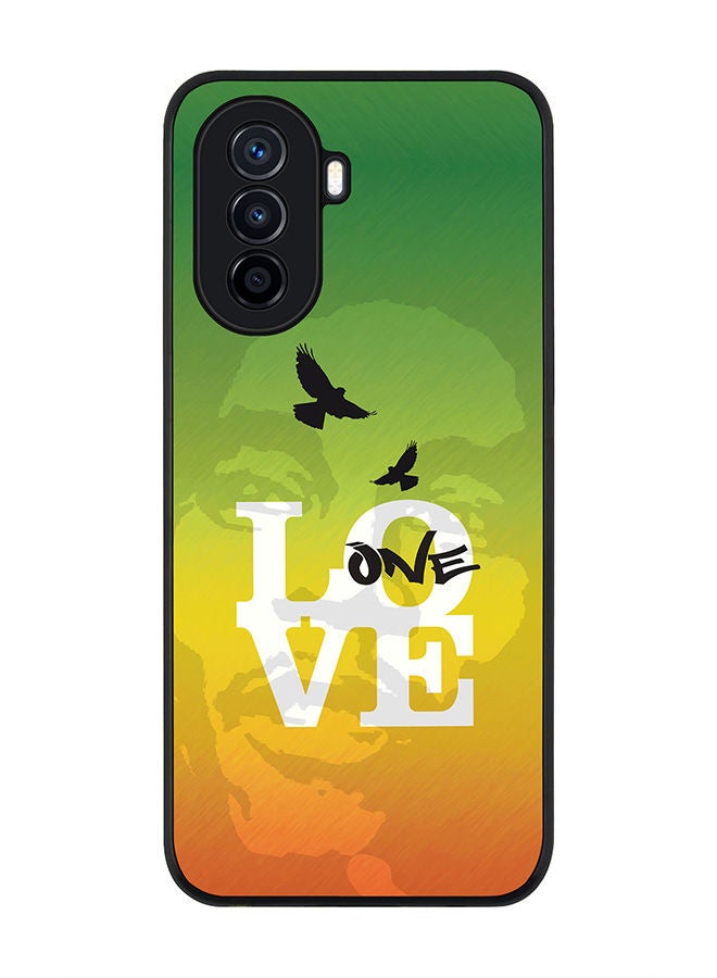 Stylizedd Rugged Black edge case for Huawei Nova Y70  Slim fit Soft Case Flexible Rubber Edges Anti Drop TPU Gel Thin Cover - One Love - Image 1