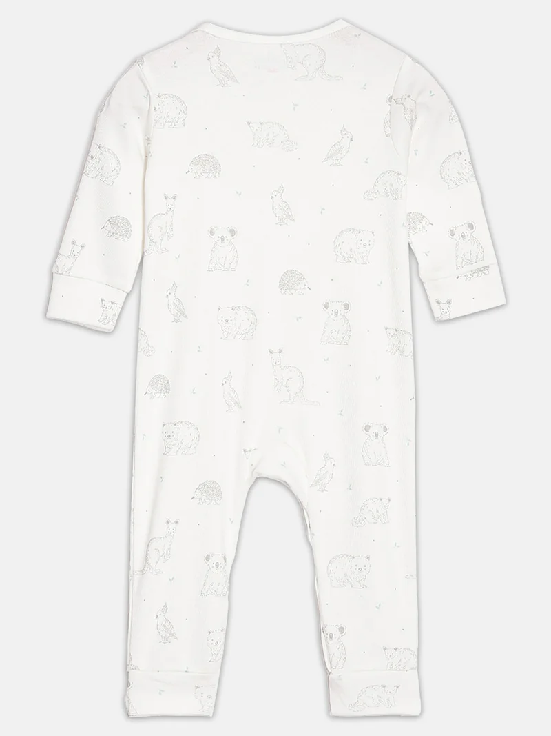 Broon Broon Infant Boys Off White and Black Printed Organic Cotton Sleepsuit Pack of 2