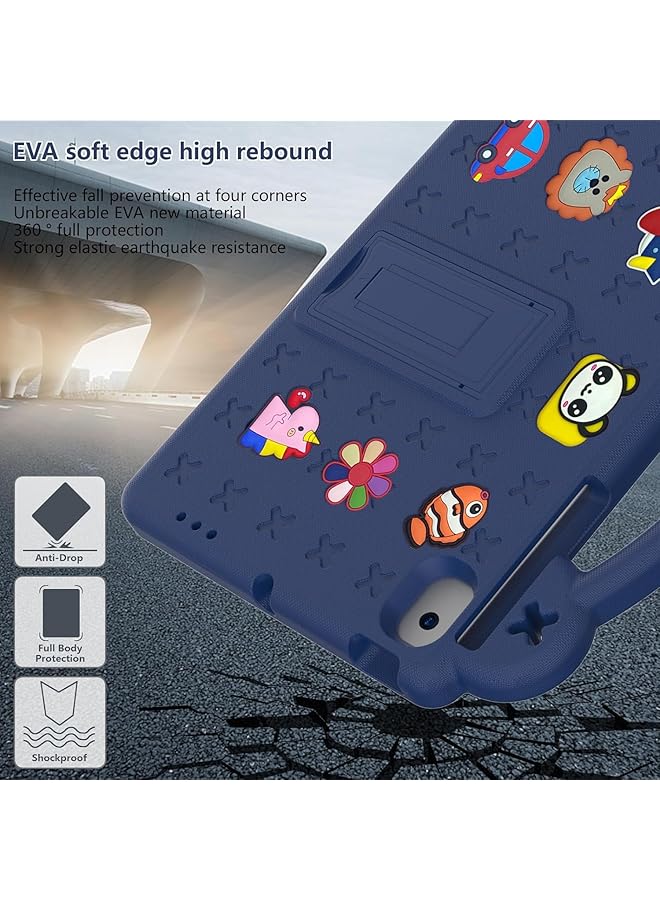 erorex Kids Tablet Case Tablet Case Children Friendly Diy Cute Design Handle With Stand Eva Lightweight Protective Cover Compatible With Galaxy Tab A9 8.7-Inch X116 Blue  - Image 4