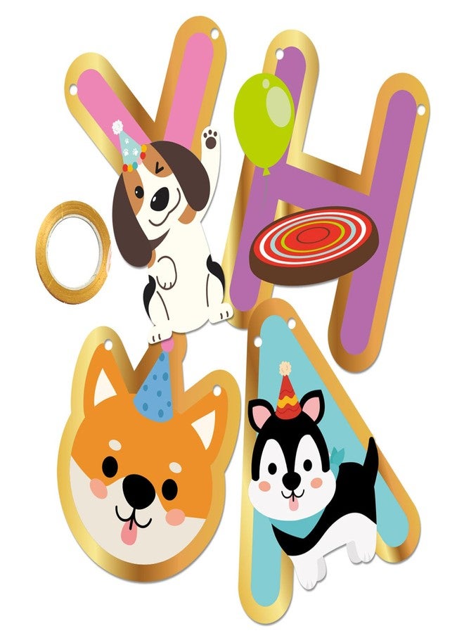 Chictry Dog Birthday Banner Cartoon Cute Puppy Theme Decorations for Baby Shower Kids Boys Girls Animal Party Supplies - Image 3