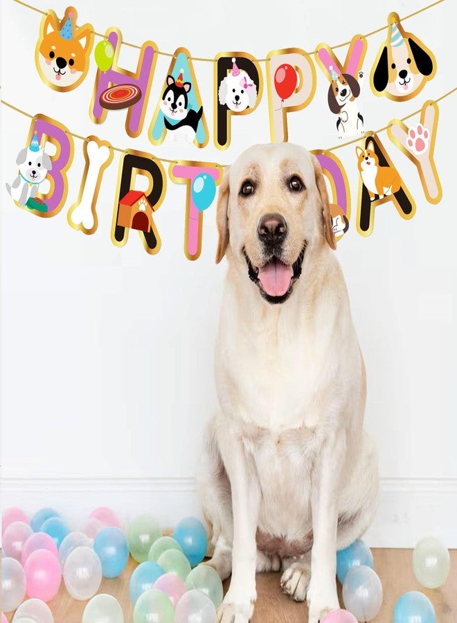 Chictry Dog Birthday Banner Cartoon Cute Puppy Theme Decorations for Baby Shower Kids Boys Girls Animal Party Supplies - Image 4