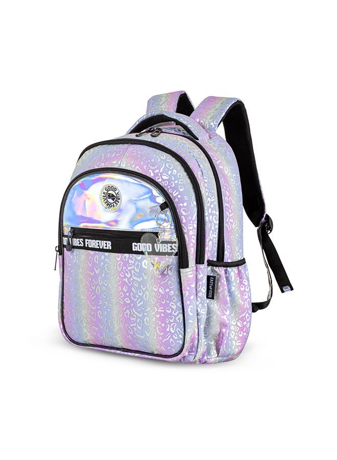 Eazy Kids - Personalized 17" School Bag Set of 3 w/Lunch Bag and Pencil Case - Good Vibes - Silver - Image 5
