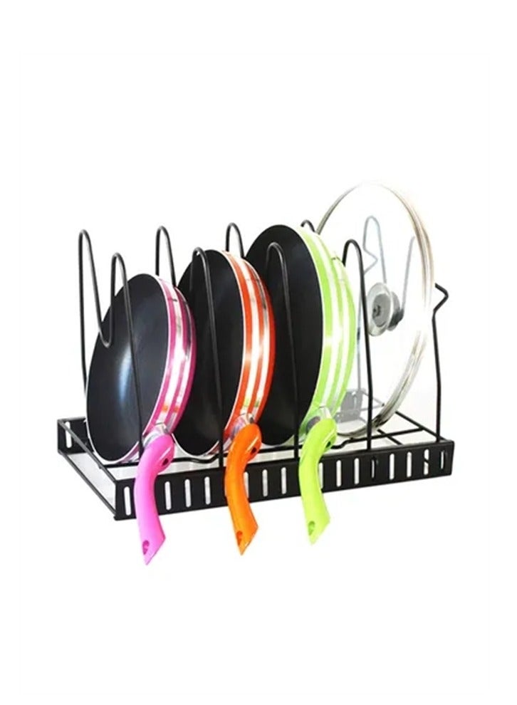 BLOOMING TIME 5-Layer Pan And Pot Lid Rack Organizer Black - Image 1