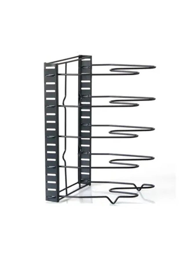 BLOOMING TIME 5-Layer Pan And Pot Lid Rack Organizer Black - Image 2