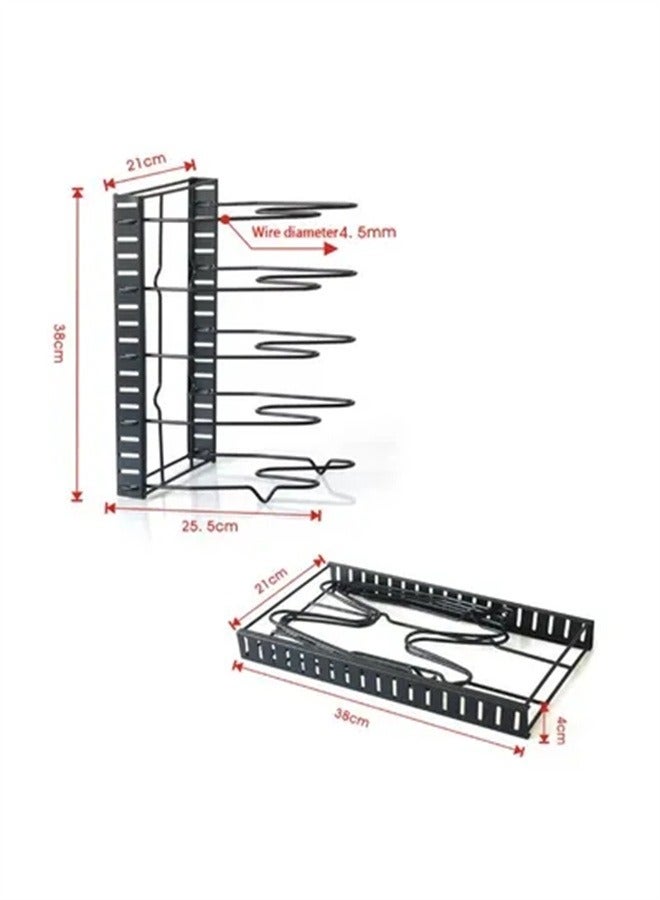 BLOOMING TIME 5-Layer Pan And Pot Lid Rack Organizer Black - Image 4