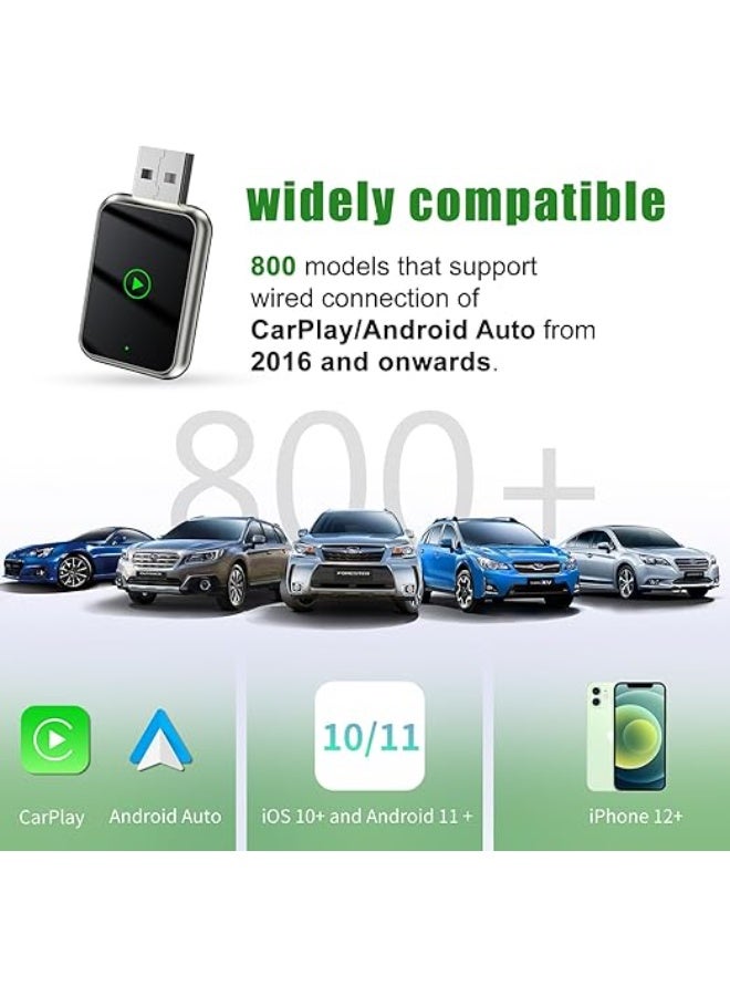 محول كار بلاي لاسلكي 2 في 1 - دونجل واي فاي 5.0 جيجاهرتز عالي السرعة - يحول التوصيل السلكي إلى لاسلكي مع وصيلات USB A-C - Image 5