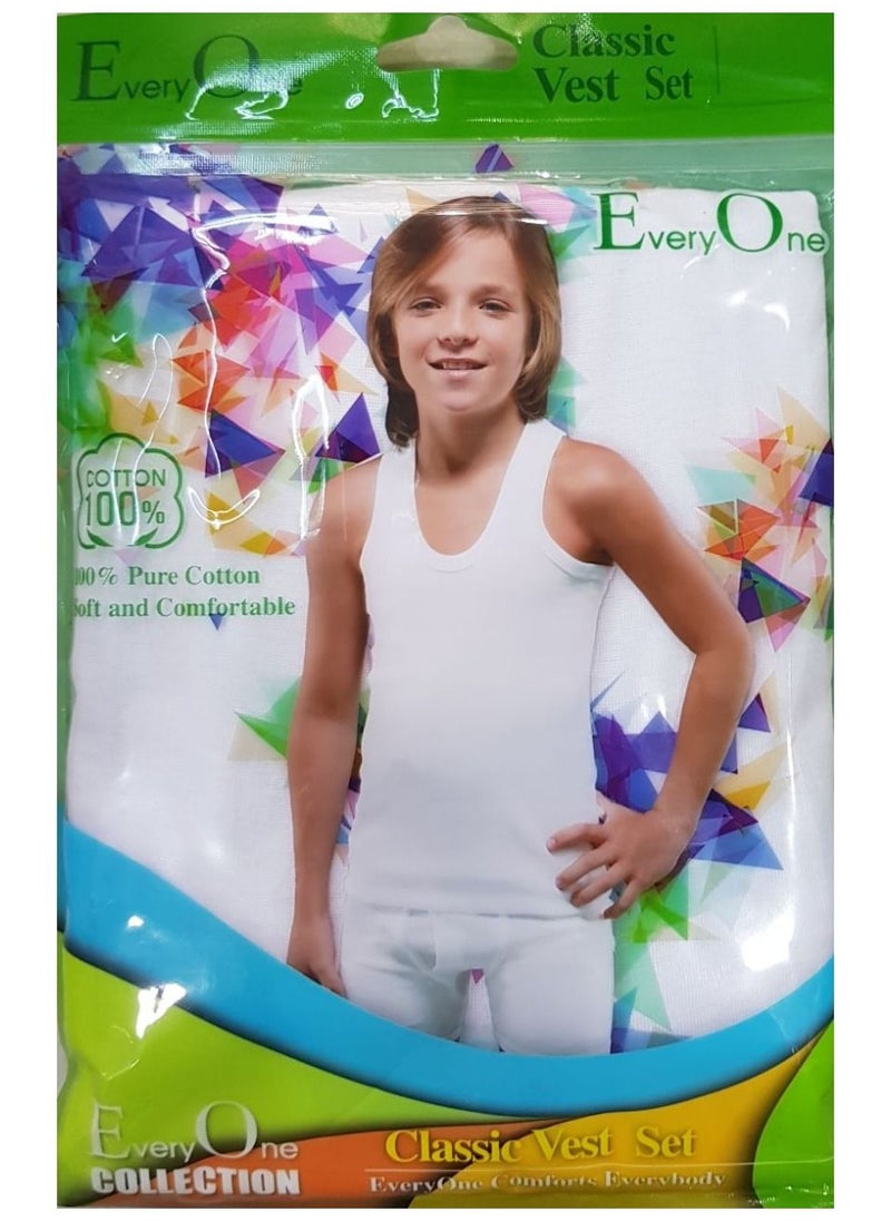 DeloPik EVERYONE, Boys Cotton white undershirt,Vest and boxer underwear set(pack of 1)(1-2 years)  - Image 2