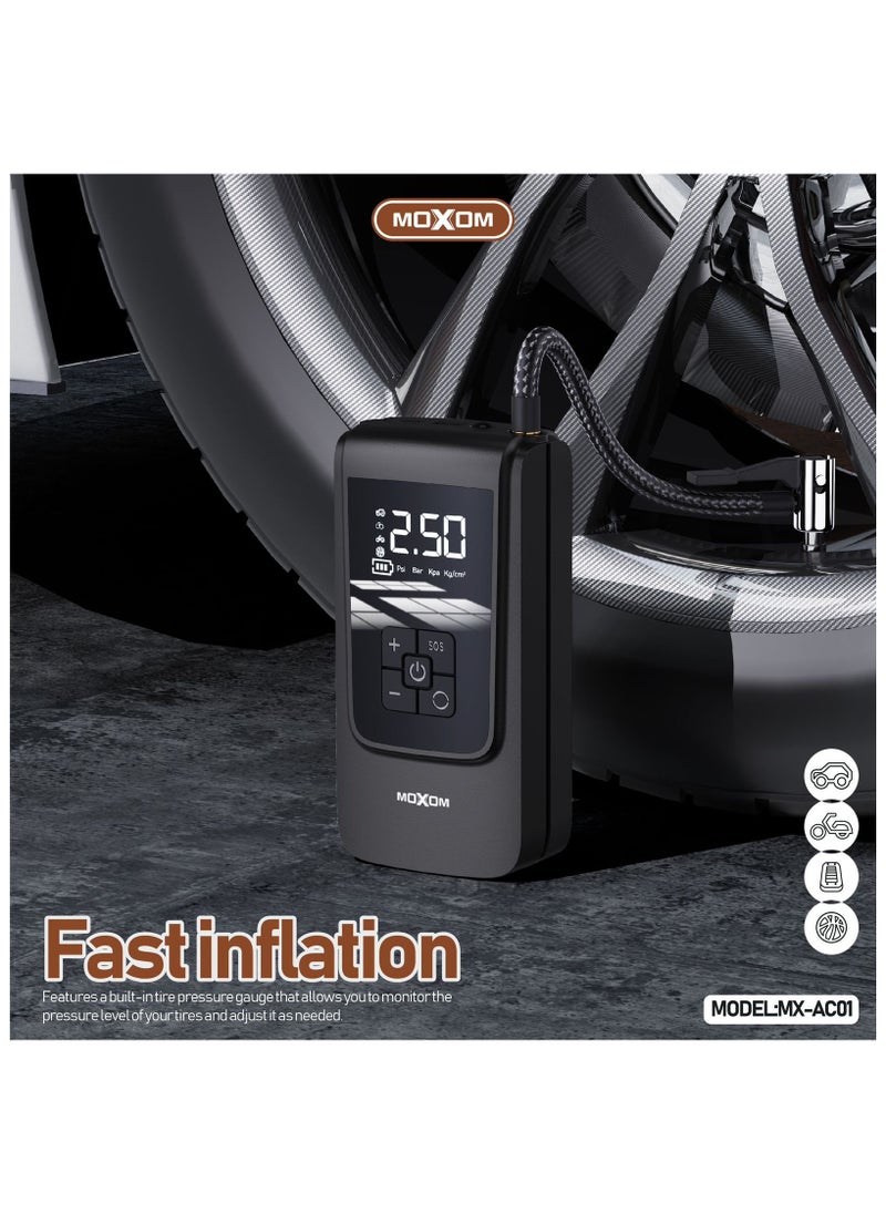 MOXOM MX-AC01 Portable Cordless Air Pump and Power Bank 4000 mAh with LCD + LED Display  - Image 4