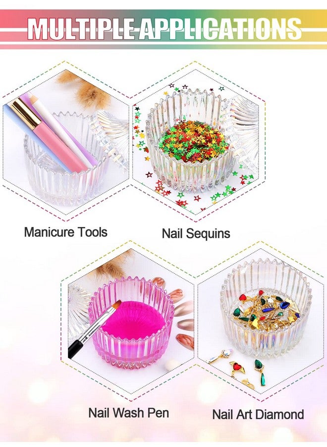 TOROKOM Monomer Dish with Lid Dappen Dish Nail Cup Small Glass Nail Dish for Liquid Powder Monomer Holder Colorful Damping Dapping Dish for Acrylic Nails - Image 4