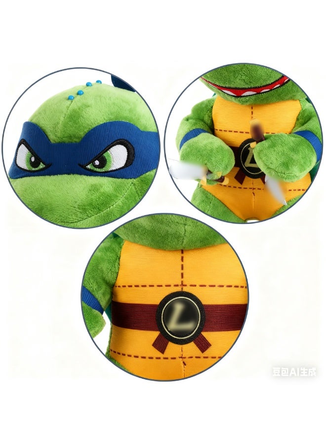 HALAMODO Green Mutant Hero Action Figures 25cm Q - version Blue - Eyed - Mask Plush Toy - A Sweet Item for Birthday Giving and Decorating Bedroom, Living Room, Desk Areas, Plus an Office Relaxation Toy - Image 2