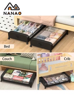 NANAO Upgraded Under Bed Storage With Wheels,  Under Bed Storage Containers, Under Bed Shoe Storage Organizer Wheels, Rolling under bed storage, Under Bed Drawer Storage for Clothes  - Image 4