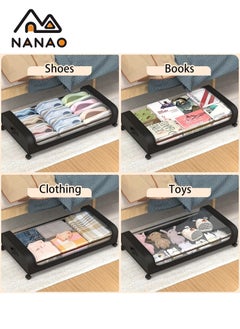 NANAO Upgraded Under Bed Storage With Wheels,  Under Bed Storage Containers, Under Bed Shoe Storage Organizer Wheels, Rolling under bed storage, Under Bed Drawer Storage for Clothes  - Image 3