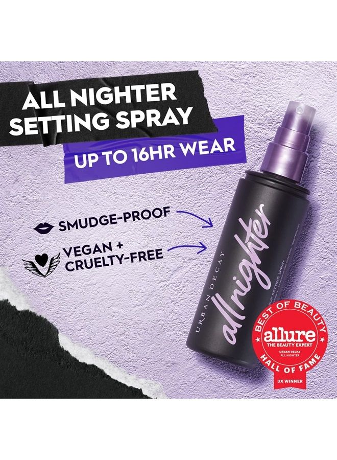 Urban Decay All Nighter Long-Lasting Makeup Setting Spray - Award-Winning Makeup Finishing Spray - Lasts Up To 16 Hours - Oil-Free, Microfine Mist - Non-Drying Formula for All Skin Types - 4.0 fl oz - Image 2
