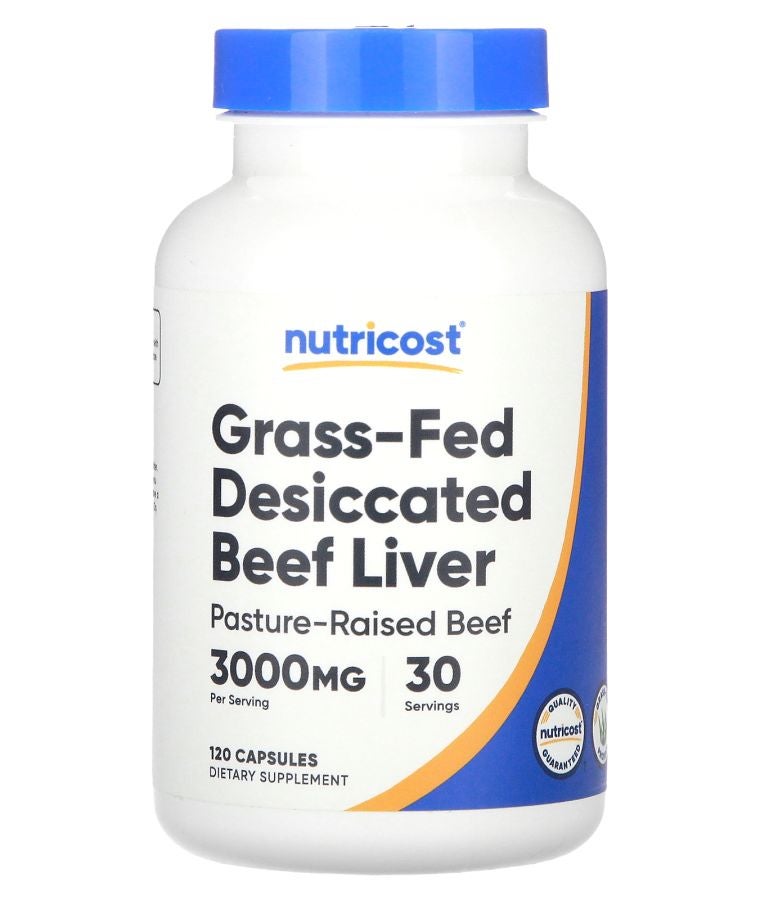 Grass-Fed Desiccated Beef Liver 120 Capsules (750 mg per Capsule)