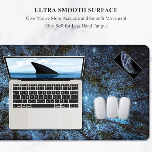 Auhoahsil Large Mouse Pad, XXL Gaming Mousepad, Desk Mat for Desktop, Thick Rubber, Big & Long Size, Stitched Edges, Full Desk Pad for Laptop & Computer, Extended 31.5 x 11.8 in, Silent Night Sky - Image 3