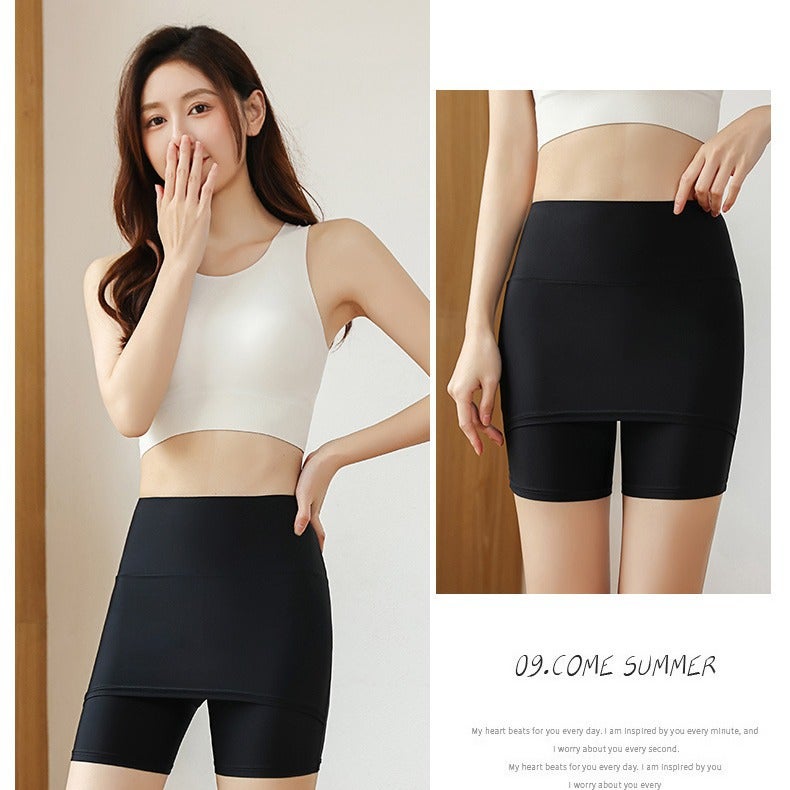 Girls' Double-Layer High-Waist Safety Pants With Crotch Covering Large Size Anti-Exposure Women'S Summer Outer Leggings Pure Cotton Crotch - Image 5