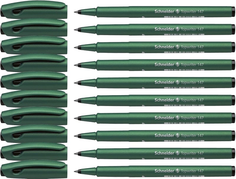 شنايدر قلم Schneider 1471 Topwriter 147 ذو نهاية من الألياف (نهاية ألياف صلبة، عرض الخط 0.6 مم)، عبوة تحتوي على 10 أقلام، لون أسود - Image 1