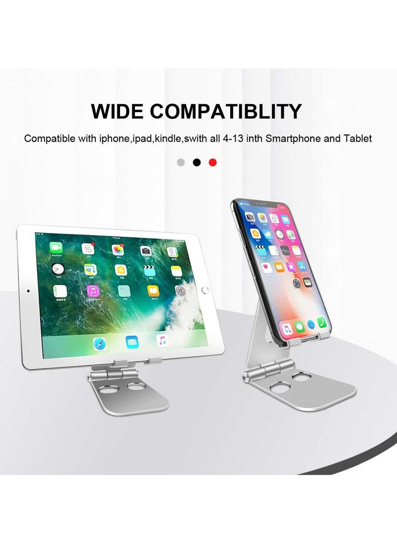 Adjustable Desktop Mobile Phone Holder for Online Courses and Videos for iPhone 12, SE 2020, 11 Pro, Samsung Galaxy S10 9, Lightweight Portable Tablet Silver - Image 4