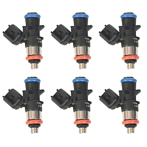 RLP Fuel Injectors 0280158233 Compatible with 2011-2017 Chrysler 200/300 Dodge Challenger Charger Jeep Grand Cherokee Wrangler Ram 1500/2500/3500 3.6L Replaces 05184085AC 4 Holes - Image 1
