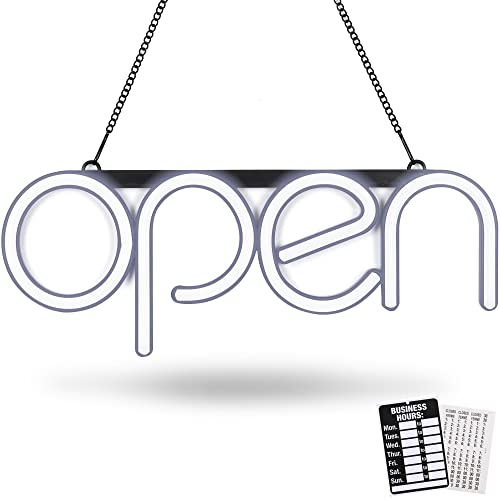 LOSTRONAUT LED Neon Open Sign Light. Perfect to Advertise Storefront, Business, Office, Shop and Restaurant. Ultra Bright White Designer Color. Custom Built, Elegant Window Display - Image 2