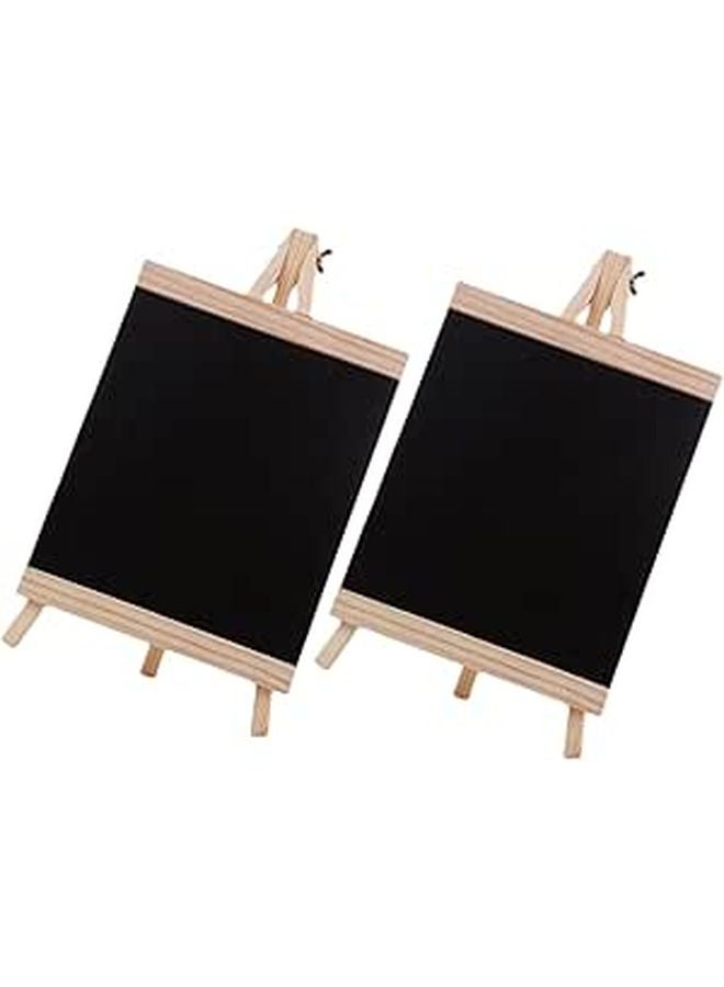 2 Pcs Wooden Chalkboard Sign Double Sided Rustic Message Board For Home Cafe Wedding - Image 1