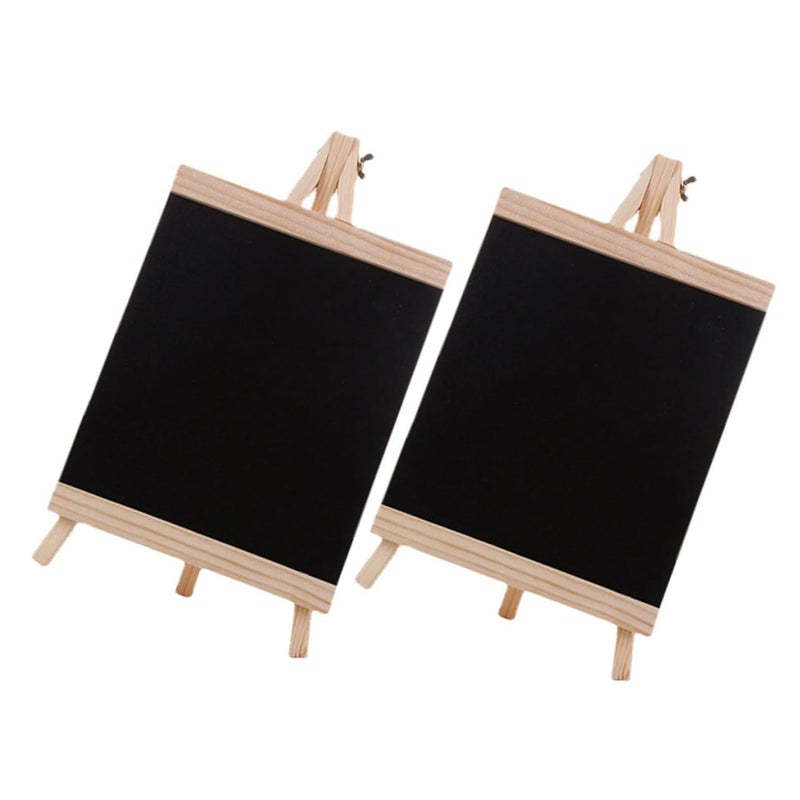 2 Pcs Wooden Chalkboard Sign Double Sided Rustic Message Board For Home Cafe Wedding - Image 2