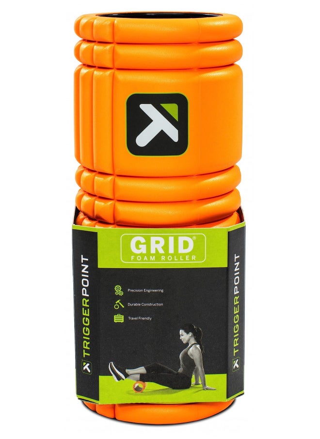 Trigger Point Performance TriggerPoint GRID Foam Roller for Exercise, Deep Tissue Massage and Muscle Recovery, Original (13-Inch), Orange  - Image 2