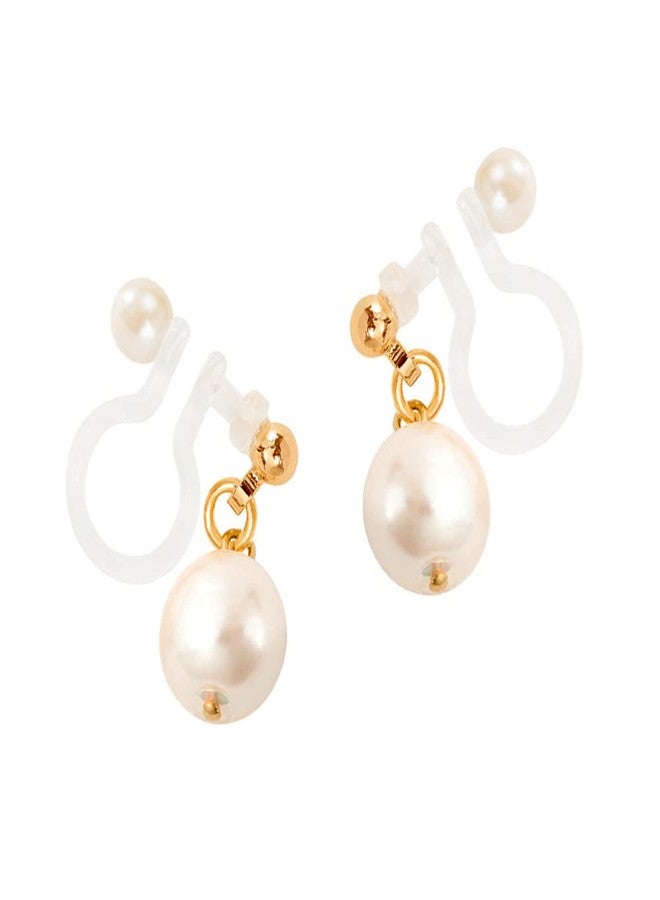 OIDIMS Elegant Pearl Ear Cuffs Earrings for Women Fake Helix Clip On Cartilage Wrap Non Piercing Minimalist Dangle Drop Promise Engagement Wedding Statement Fashion Jewelry Gifts Birthday Valentone's Day - Image 1