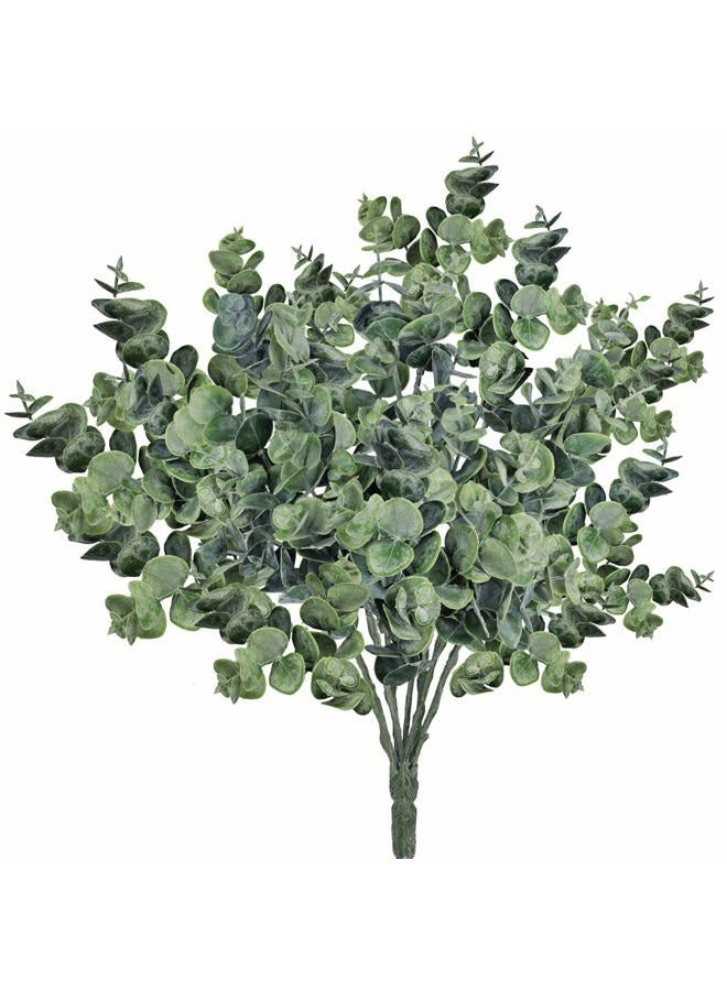 Supla 3 Pcs Realistic Eucalyptus Leaves Bushes Artificial Greenery Stems Faux Eucalyptus Branches in Grey Green 14.6" Tall for Vase Bouquets Wreath Garland Floral Crafts Centerpiece Table Decorations - Image 1