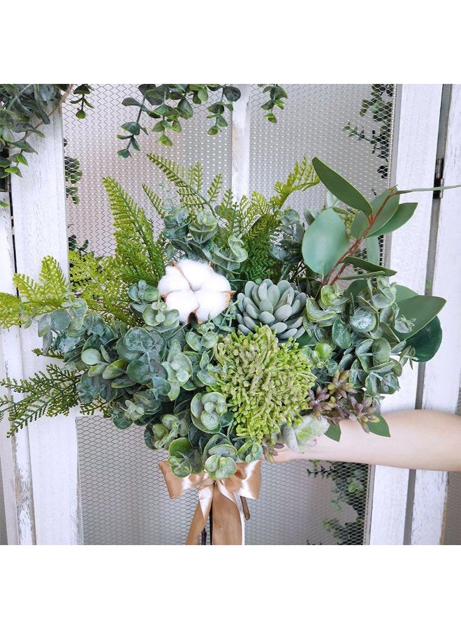 Supla 3 Pcs Realistic Eucalyptus Leaves Bushes Artificial Greenery Stems Faux Eucalyptus Branches in Grey Green 14.6" Tall for Vase Bouquets Wreath Garland Floral Crafts Centerpiece Table Decorations - Image 5